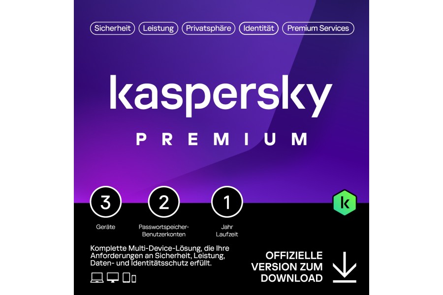 Kaspersky Premium 3 devices 1 year download