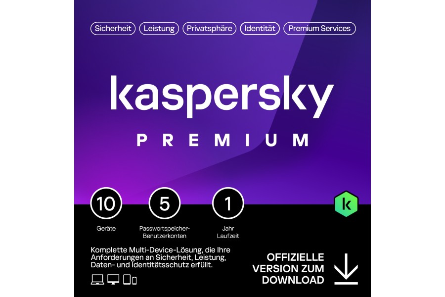 Kaspersky Premium 10 devices 1 year download